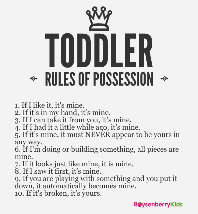 Toddler Rules of Possession